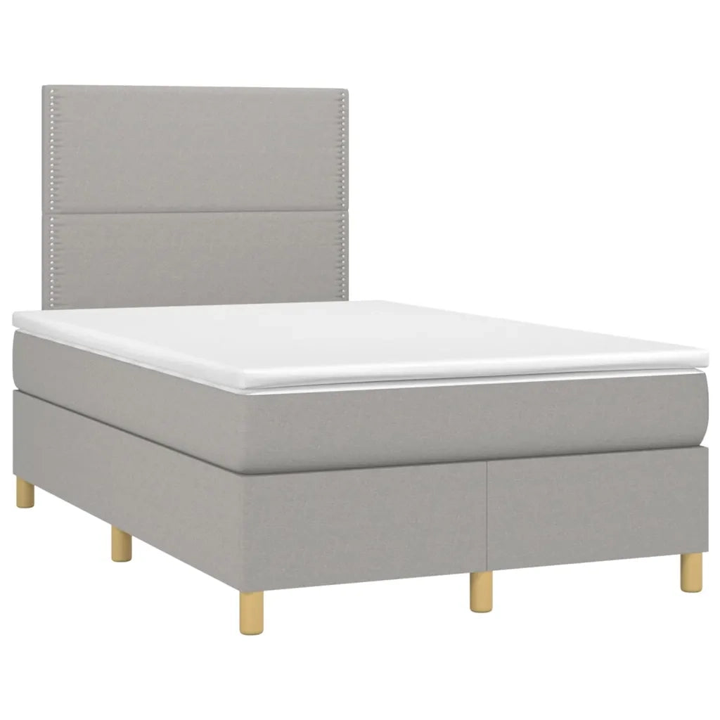 Giroletto a Molle con Materasso Grigio Chiaro 120x200cm Tessuto 3142241