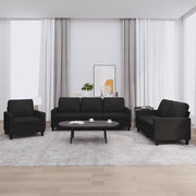 Set di Divani 3 pz con Cuscini Nero in Similpelle 3201398