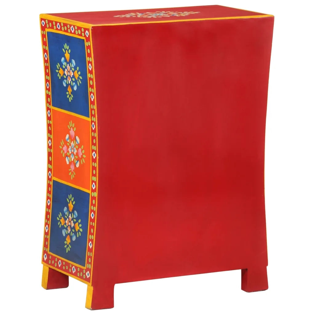 Credenza Dipinta a Mano-Buffet-Armadio da cucina 54x30x74 cm Legno Massello di Mango