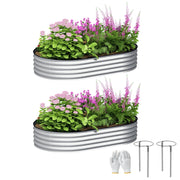 Letto Giardino rialzato ¨C Zephmum ¨C Acciaio galvanizzato 152x91x30 cm Argento