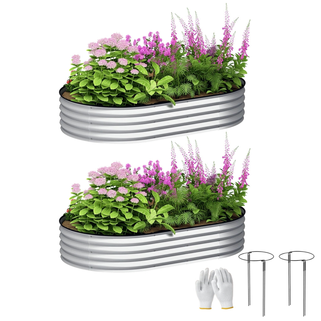 Letto Giardino rialzato ¨C Zephmum ¨C Acciaio galvanizzato 152x91x30 cm Argento