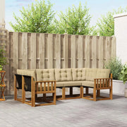 Set di divani da esterno con cuscino 6 pcs Naturale e Beige