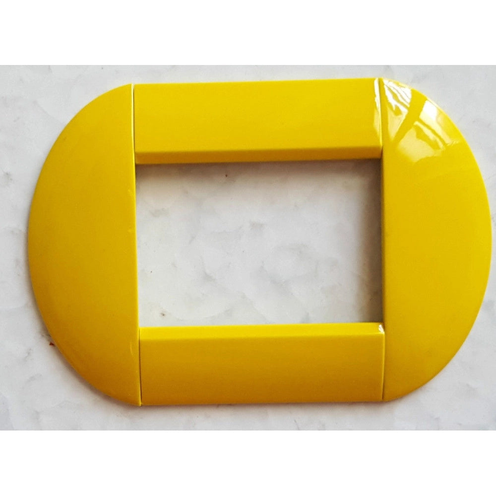 Trade Shop - Placca Placche Placchette Compatibili Living International Light Bombate Bticino - Giallo -3 Fori     -