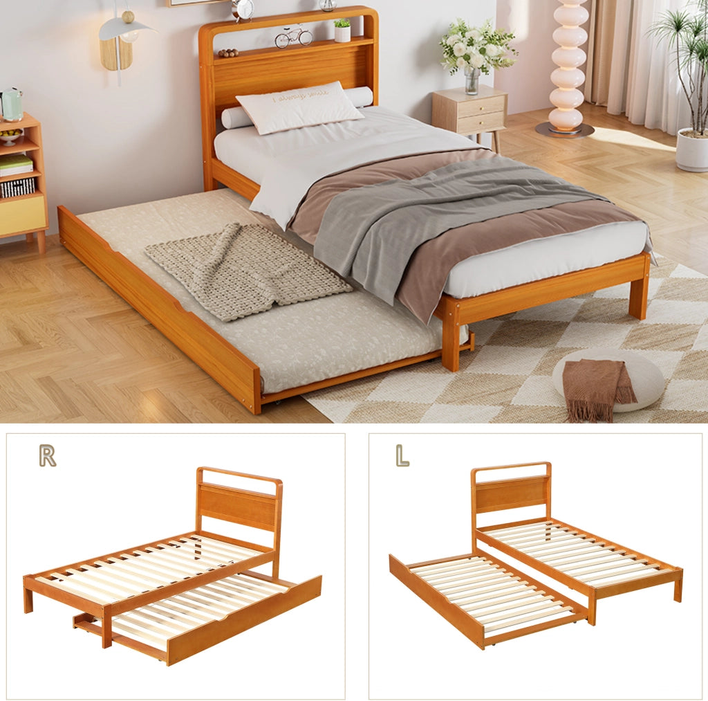 Letto in legno 90x200 cm con letto estraibile 90x190 cm