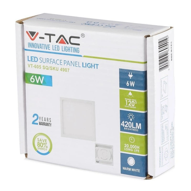Pannello della superficie a LED da 6W Premium 6400K quadrati