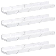 4 pz Scaffale da parete | Ripiano a parete | Mensola a parete Marmo Bianco 40 x 9 x 3 cm