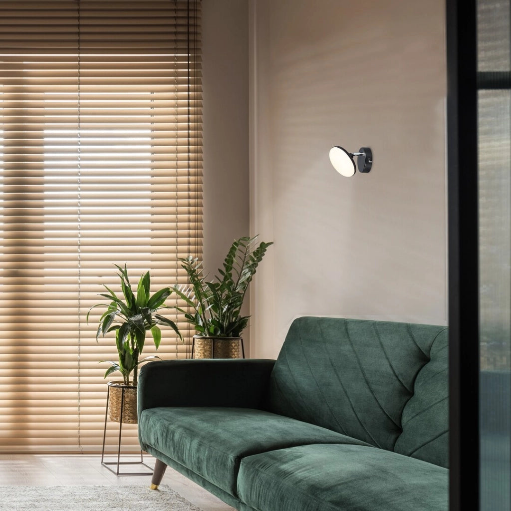 Applique minimal nera tonda orientabile LED 4W Madi Rabalux
