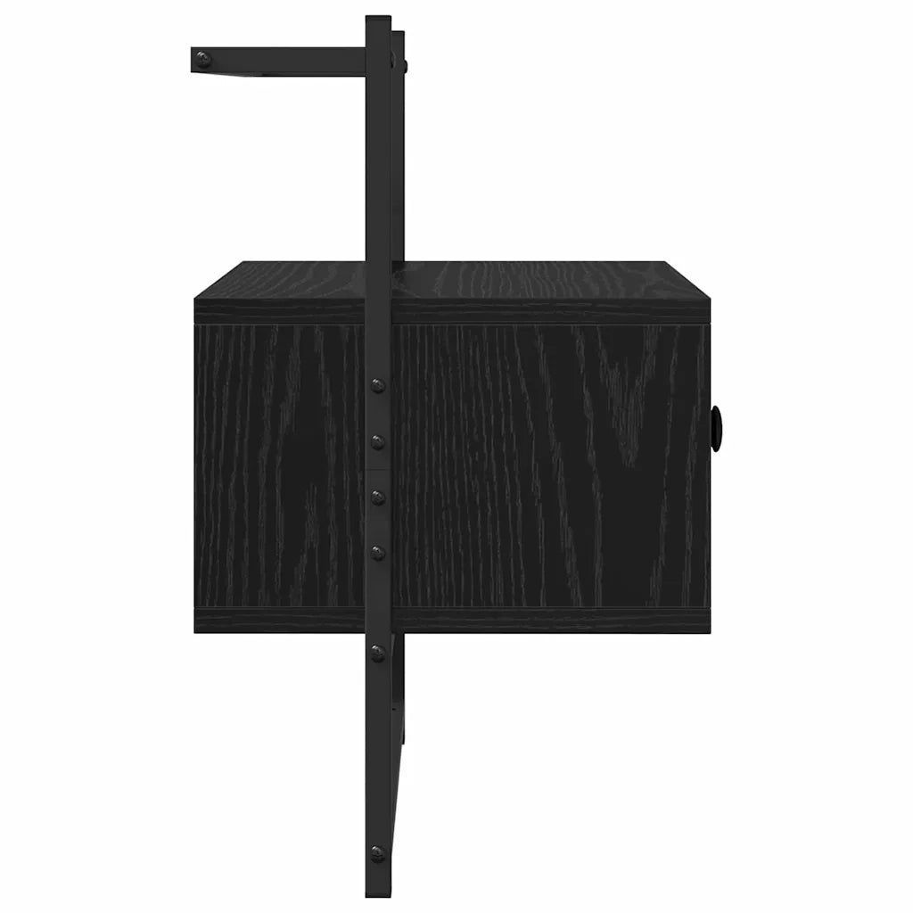 Armadio da Notte con cassetto 2 pcs Rovere Nero 35 x 30 x 51 cm