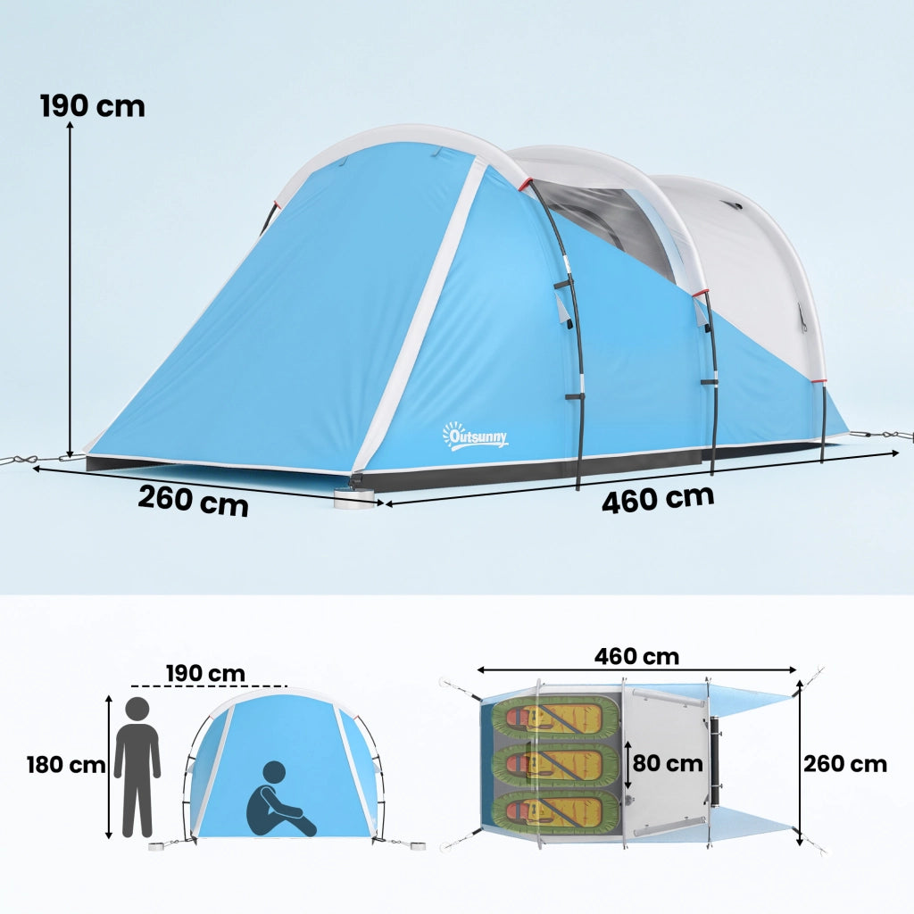 Tenda da campeggio 3 posti ¨C zephmum ¨C 460x260x190 cm blu