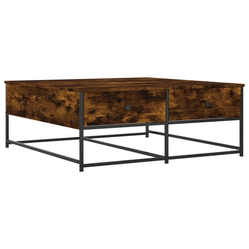 Tavolino da Salotto-Tavolino da soggiorno-Tavolo Rovere Fumo 100x99x40 cm Legno Multistrato