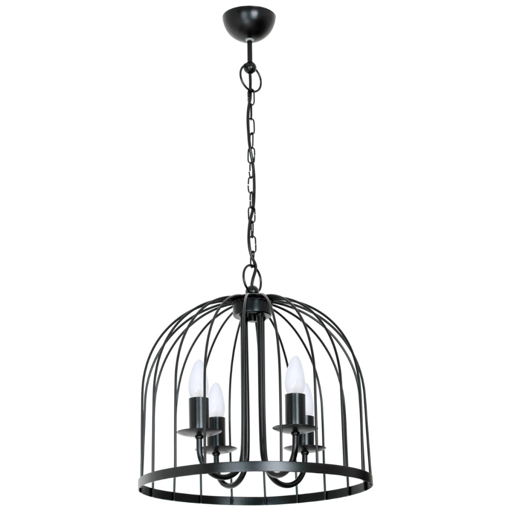 Lampadario candelabro gabbia nero metallo 4xE14 Luminex