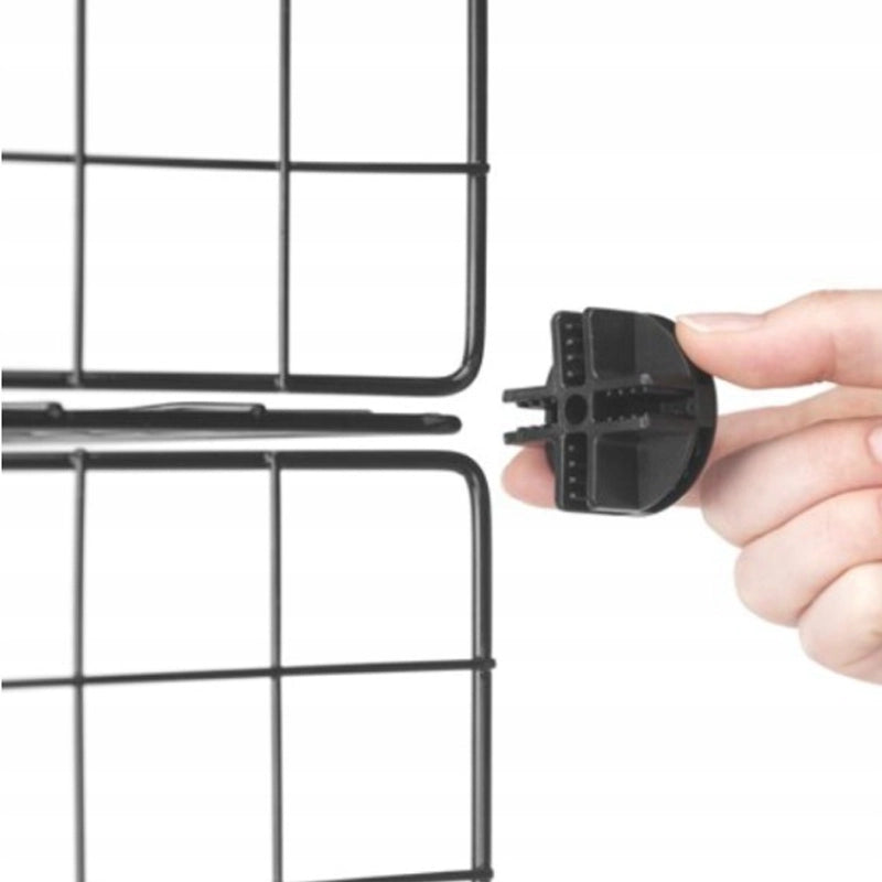 Recinto da gioco in metallo nero per cani, gatti, cuccioli e conigli, 108 cm