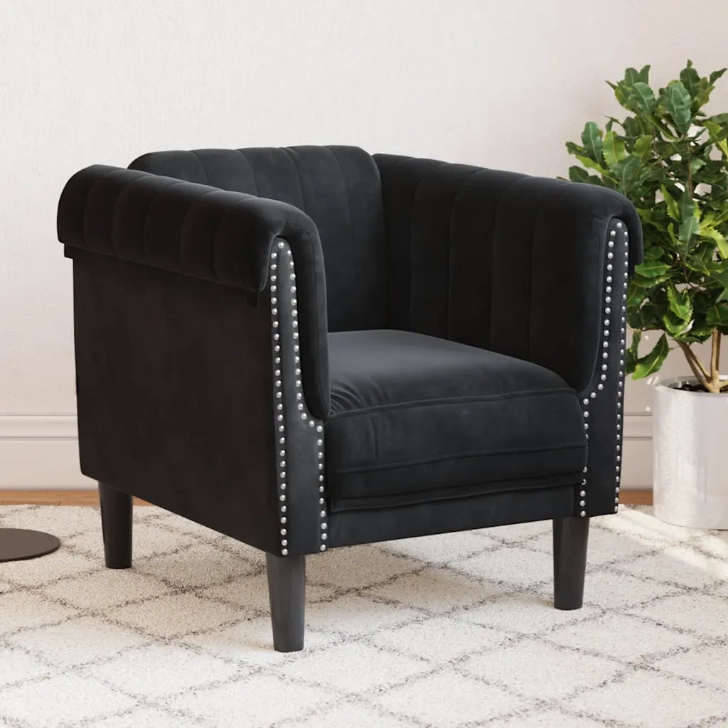 Divano Sedia-Poltrona Nera in Velluto 373087