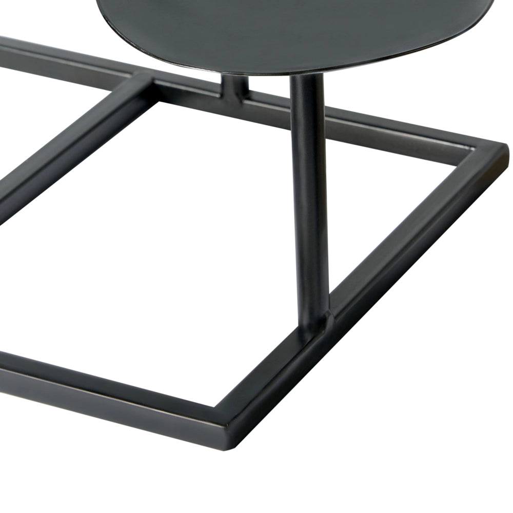 Portacandele in metallo nero 23 cm Decorazione moderna per centrotavola