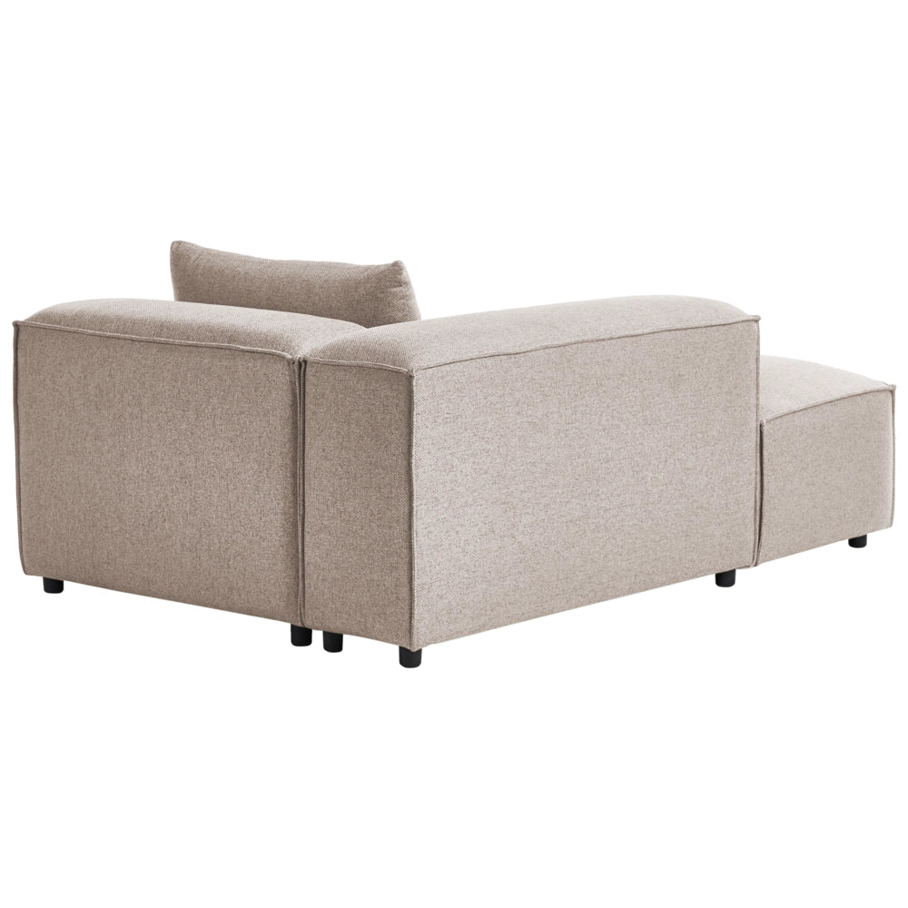 Chaise Lounge a destra Rivestimento in tessuto marrone chiaro stile moderno
