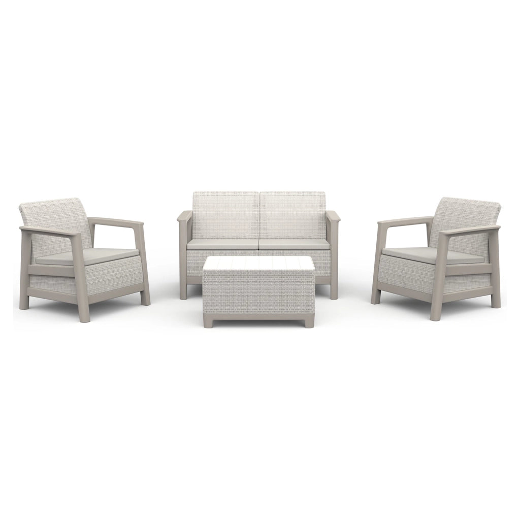 Salottino Outdoor Grafton, set Salotto da Esterno 4 Posti, Beige
