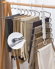 Hanger per abiti multifunzionale a 6 livelli con piedini antiscivolo in acciaio inossidabile
