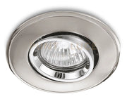 GFA001-  FARETTO AD INCASSO ALLUMINIO FINITURA CROMO-NICKEL 1 LUCE ATTACCO GU10 ORIENTABILE