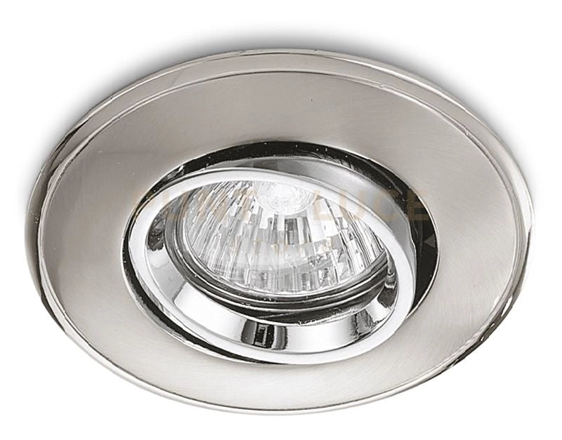 GFA001-  FARETTO AD INCASSO ALLUMINIO FINITURA CROMO-NICKEL 1 LUCE ATTACCO GU10 ORIENTABILE