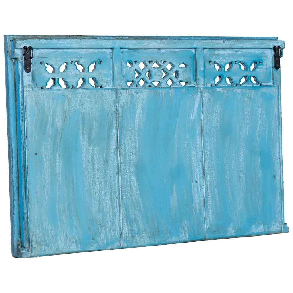 Specchio in legno blu 93x7x63 cm