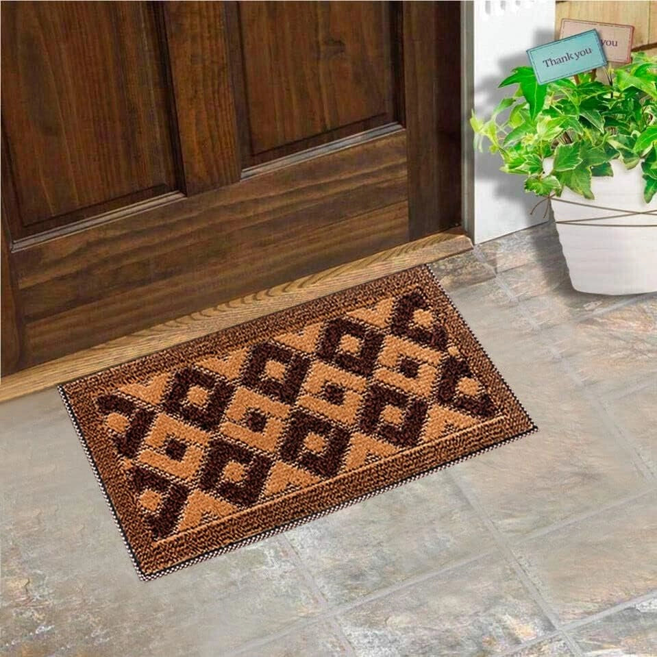 Zerbino Ingresso 40x70 cm Asciugapassi Assorbente Antiscivolo Vellutato Made In Italy Marrone