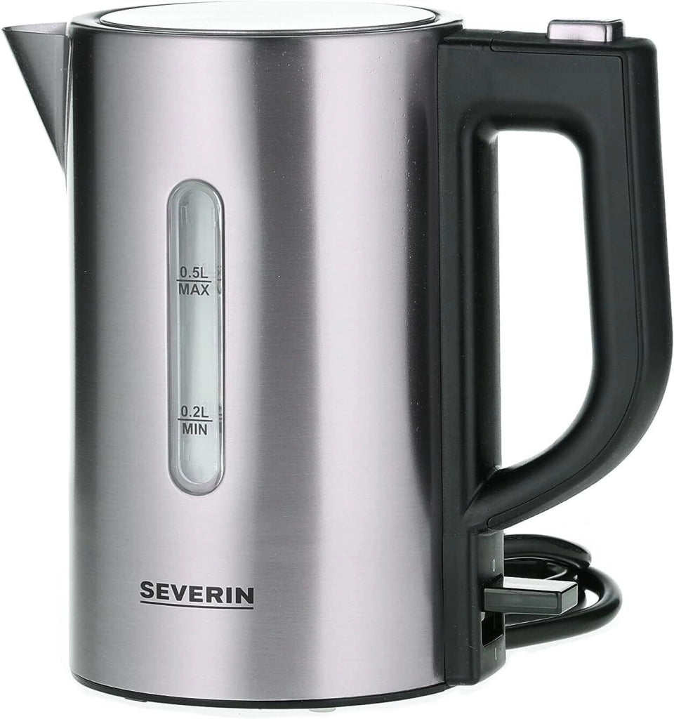 Severin 3646 bollitore elettrico 0,5 L 1000 W Nero, Acciaio inossidabile