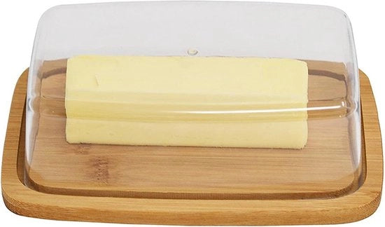 Contenitore per burro con coperchio - conservazione del formaggio - contenitore per burro per frigorifero - multifunzionale - conservazione dei frutti freschi - in legno scuro