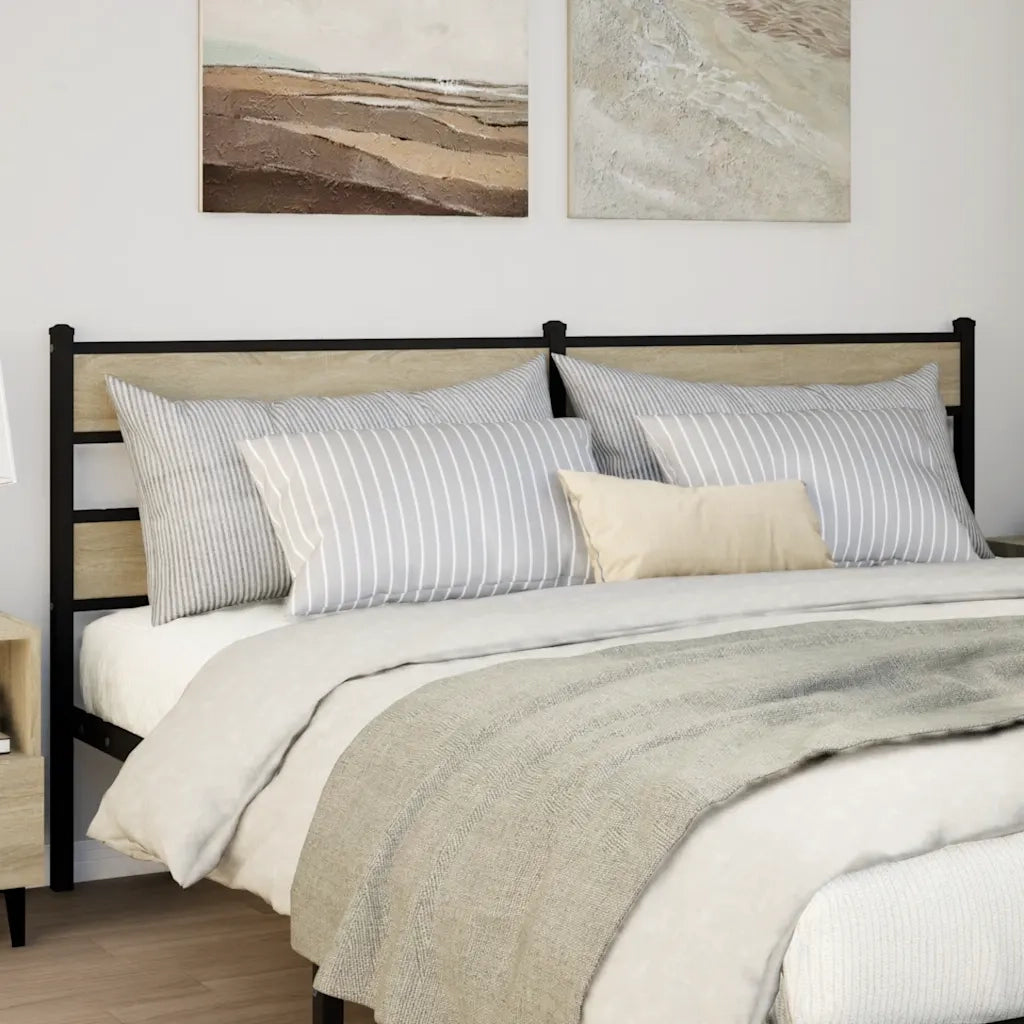Testiera | Testata di Ricambio Rovere Sonoma 180 cm in Ferro e Legno Multistrato