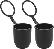 Set di 2 cappucci per attacco, impermeabili a polvere e acqua, copertura a pallone universale per auto, camper e rimorchio - nero - Protezione contro la polvere e l'acqua - Materiale duraturo