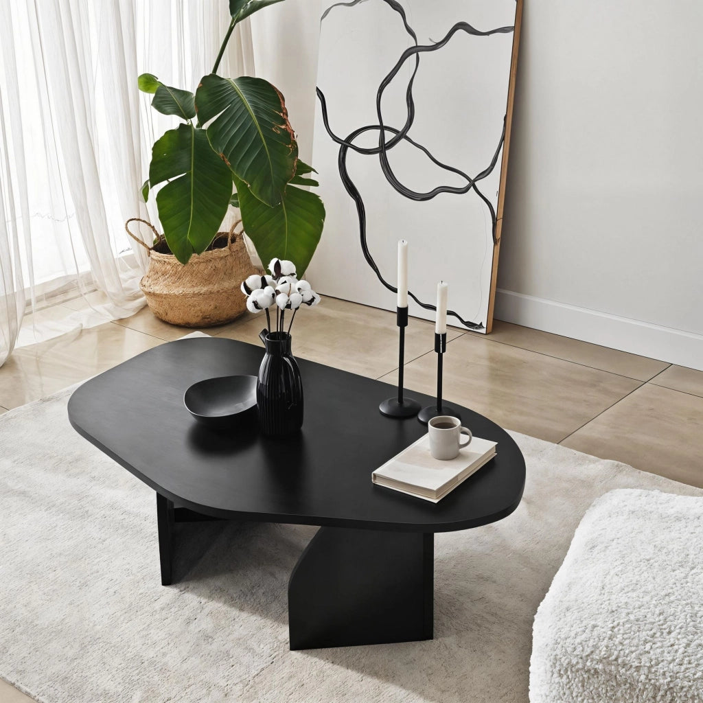 Tavolino in legno "Rock" 100 x 60 x 35 cm - Nero