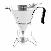 Imbuto a stantuffo imbuto da cucina imbuto a stantuffo professionale 1,8 litri acciaio inox ugelli da 4 5 6 mm supporto con vaschetta raccogligocce 14_0004632