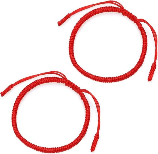 Touwarmbandi in set di 2 paia con corda intrecciata e regolabili.