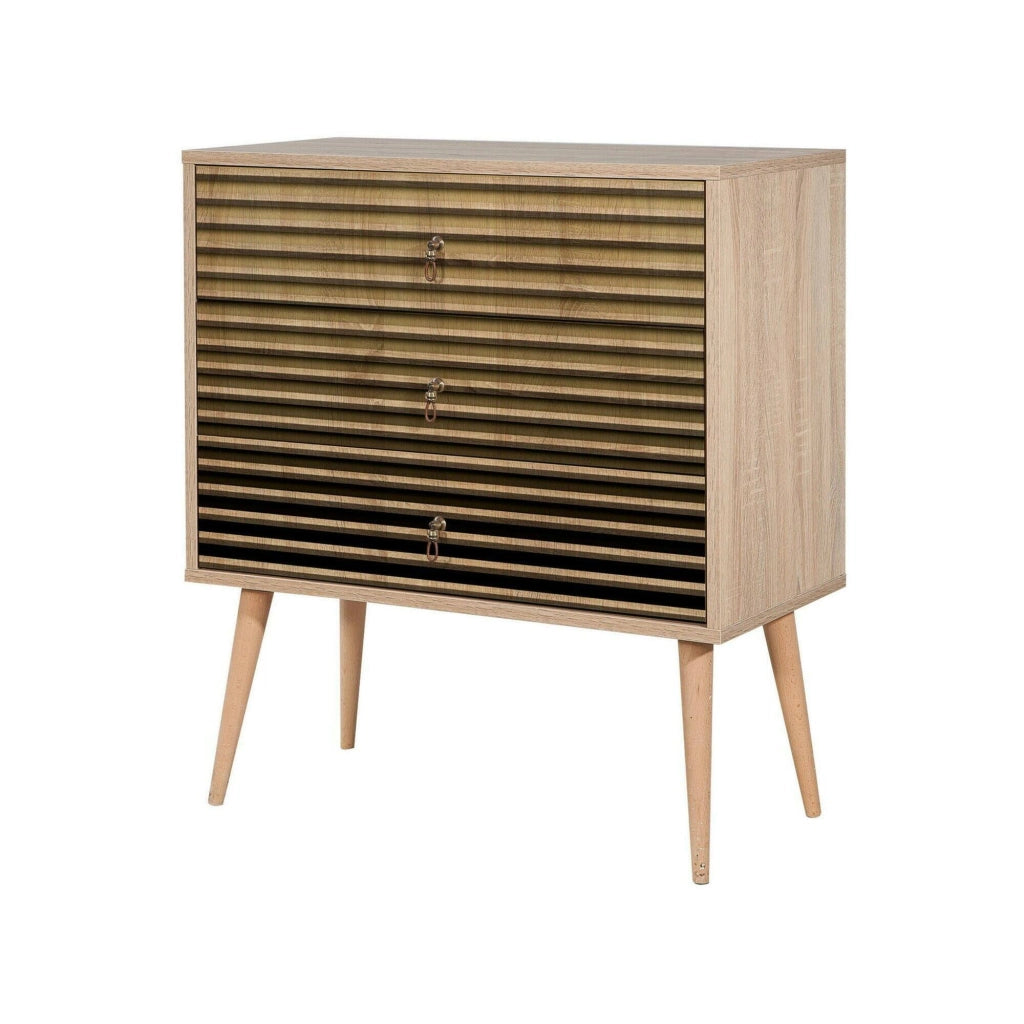 Cassettiera Apricale, Settimino multiuso, Comò camera da letto, Mobile con cassetti, 80x40h90 cm, Quercia
