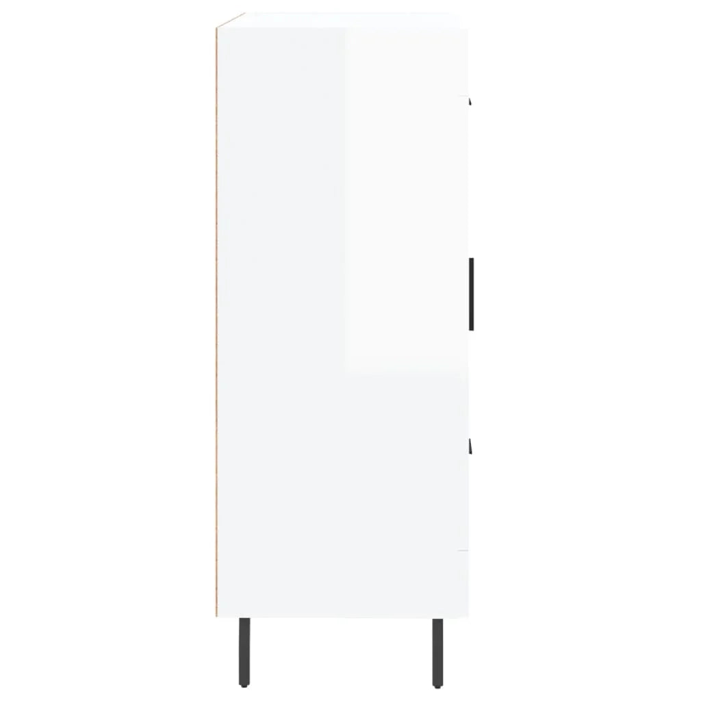Buffet credenza cassettiera mobiletto mobile contenitore organizer per cucina soggiorno finitura lucida 69,5 x 34 x 90 cm legno ingegnerizzato bianco 02_0030724