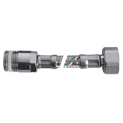 FLESSIBILE FLEXCORE MF PROLUNGATO RIDOTTO PARIGI - INOX 304/PE-RT + GUARNIZIONE 1/2MX3/8F CM 35- 5 pezzi