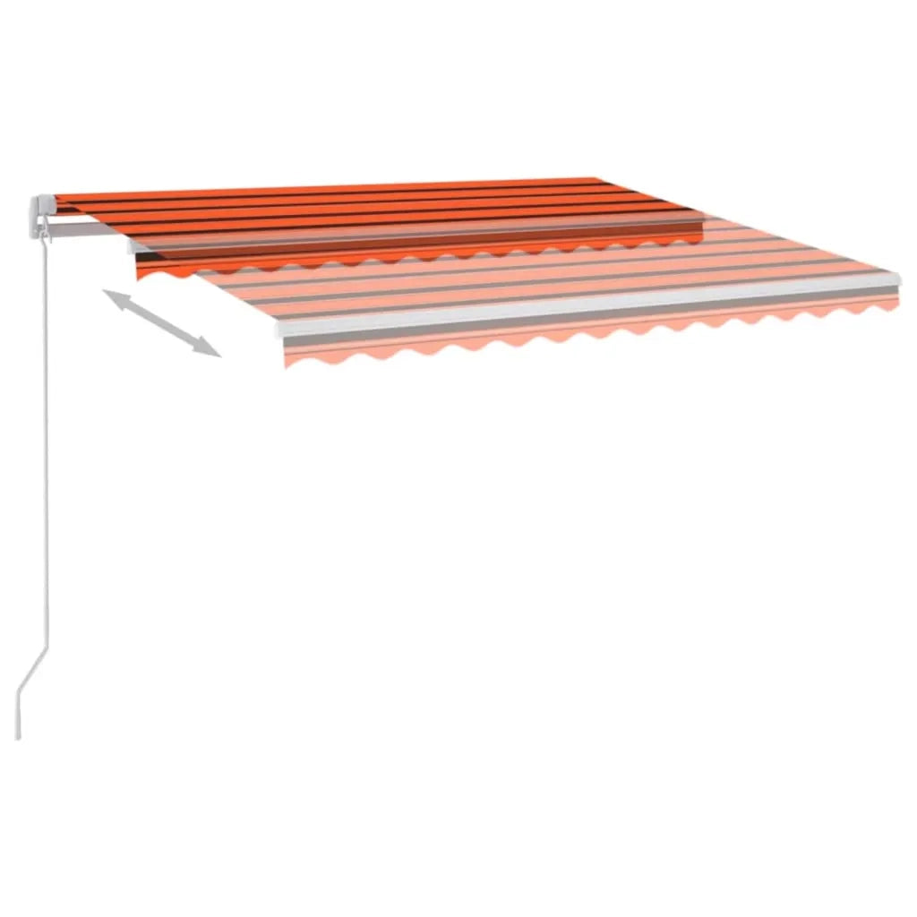 Tenda da Sole Retrattile con LED 350x250 cm Arancione e Marrone 3068885