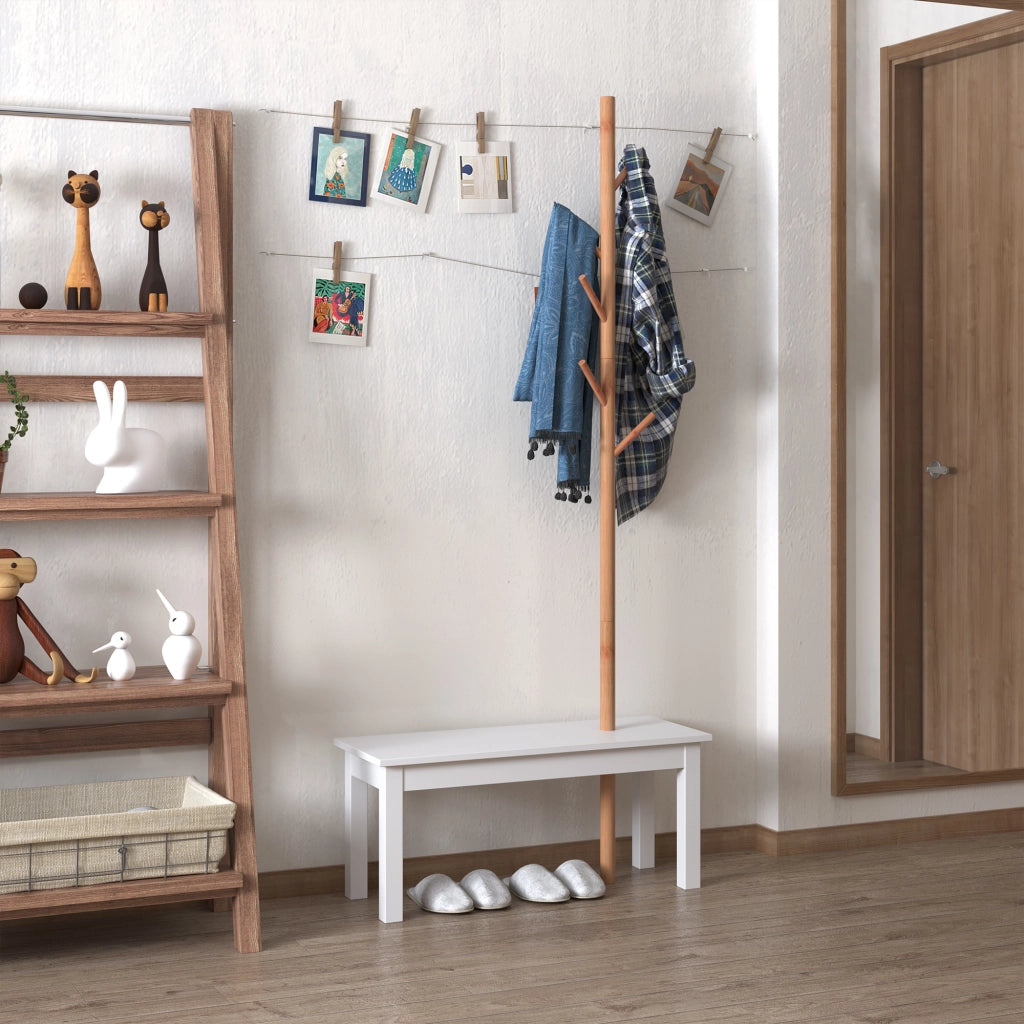 Appendiabiti con panca e scaffale ¨C zephmum ¨C Bamb¨´ e MDF 80x30x180cm