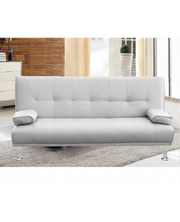 Divano letto reclinabile 3 posti ecopelle bianco doppio cuscino Sicorage Kidren