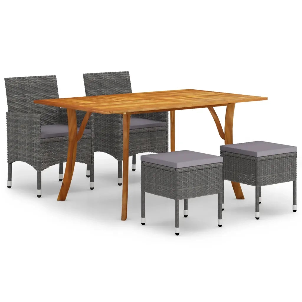 Set Mobili da Pranzo per Giardino 5 pz Grigio cod mxl 69139