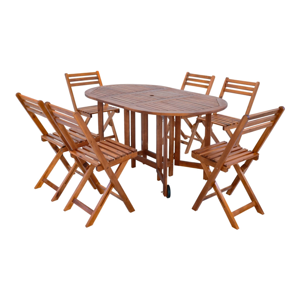 Set da Pranzo per Esterno Acerenza in Legno di Acacia Certificato FSC® [en.casa]