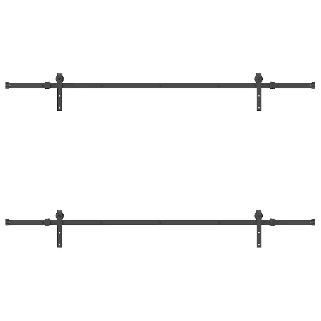 vidaXL Kit di Binari per Porte Scorrevoli 213,5 cm Acciaio Nero