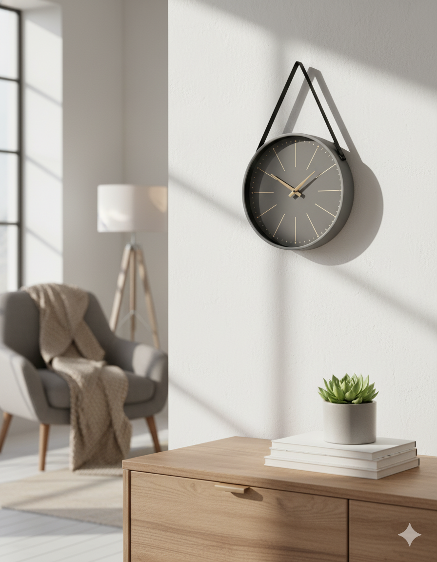 Orologio da Muro 40x6x66 cm Timeline in Legno Grigio