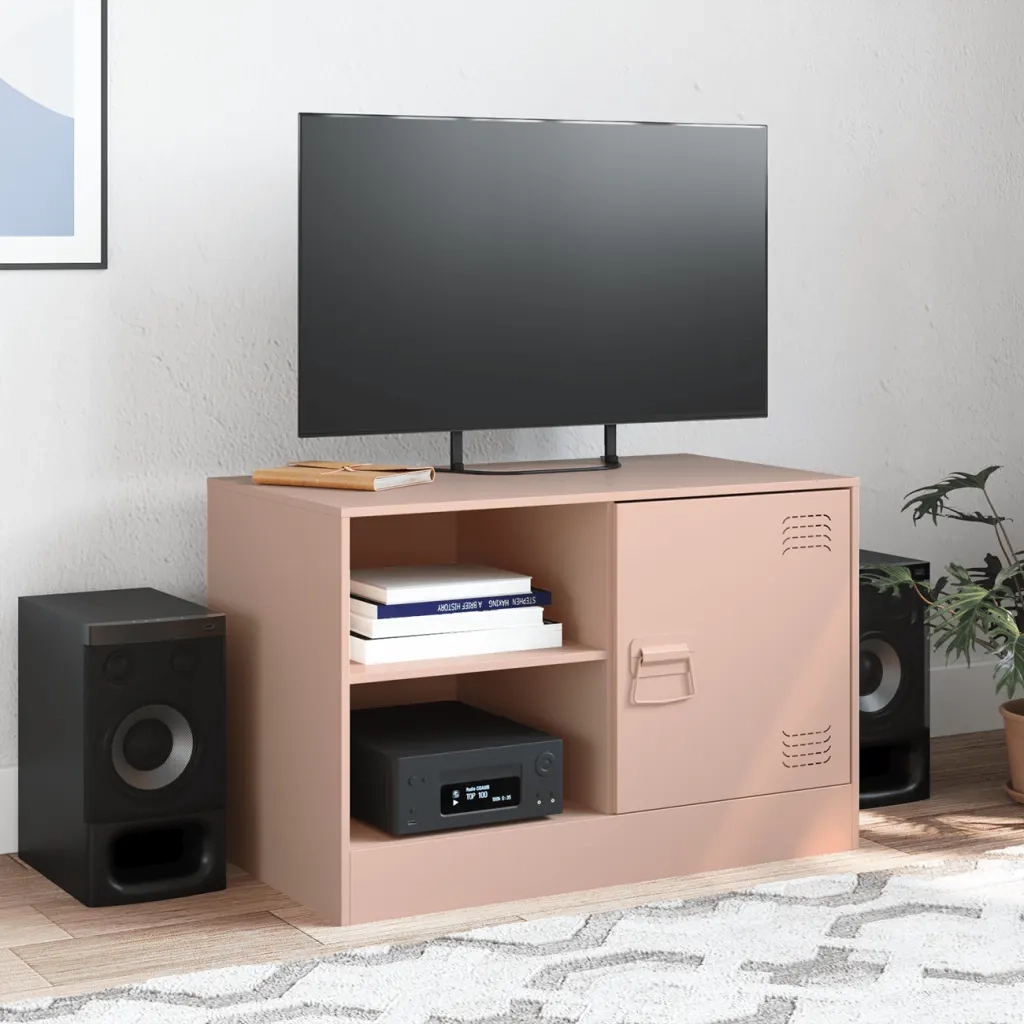 Mobile TV Rosso 67x39x44 cm in Acciaio 841693