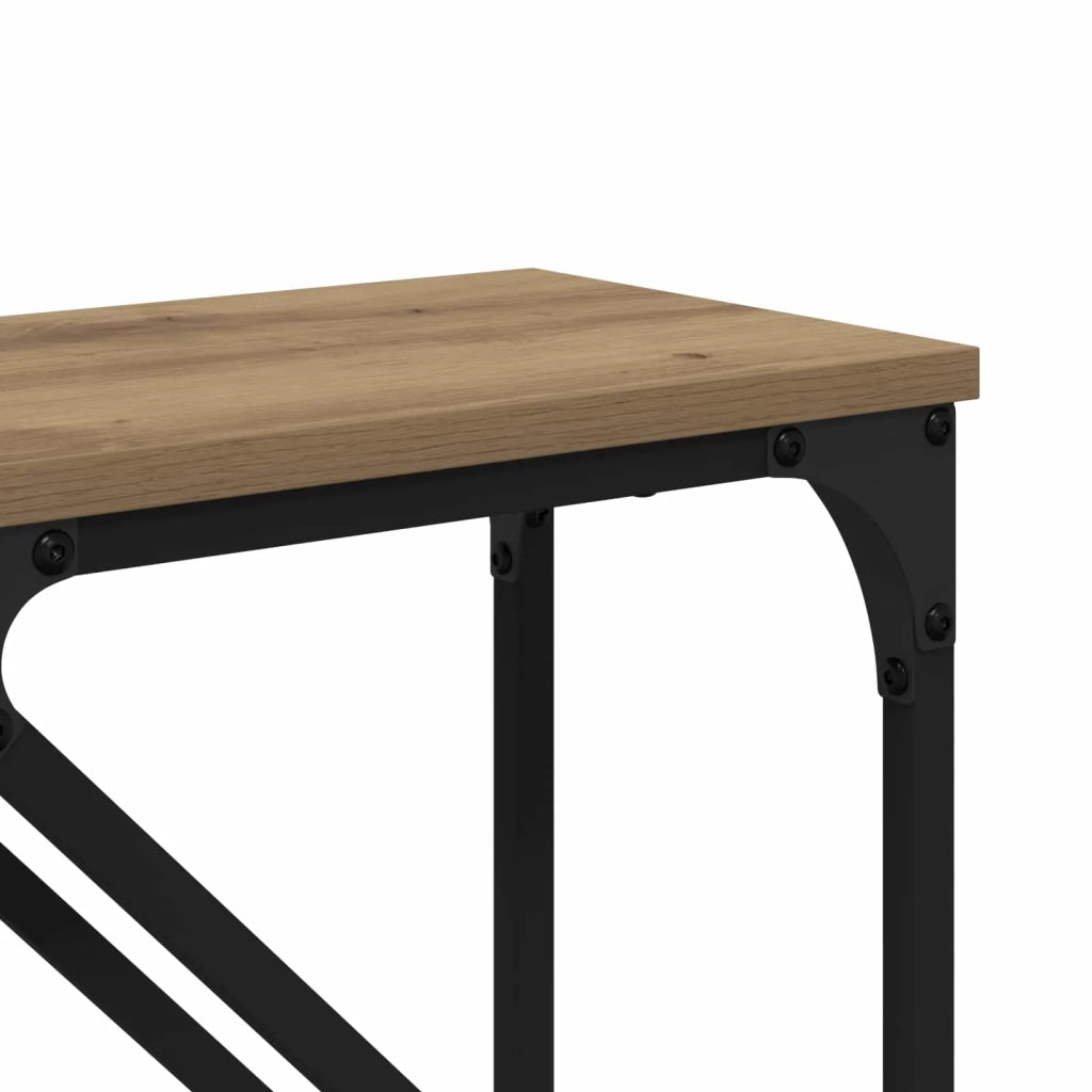 Tavolo consolle 2 pcs Rovere artigianale 100 x 28 x 75 cm