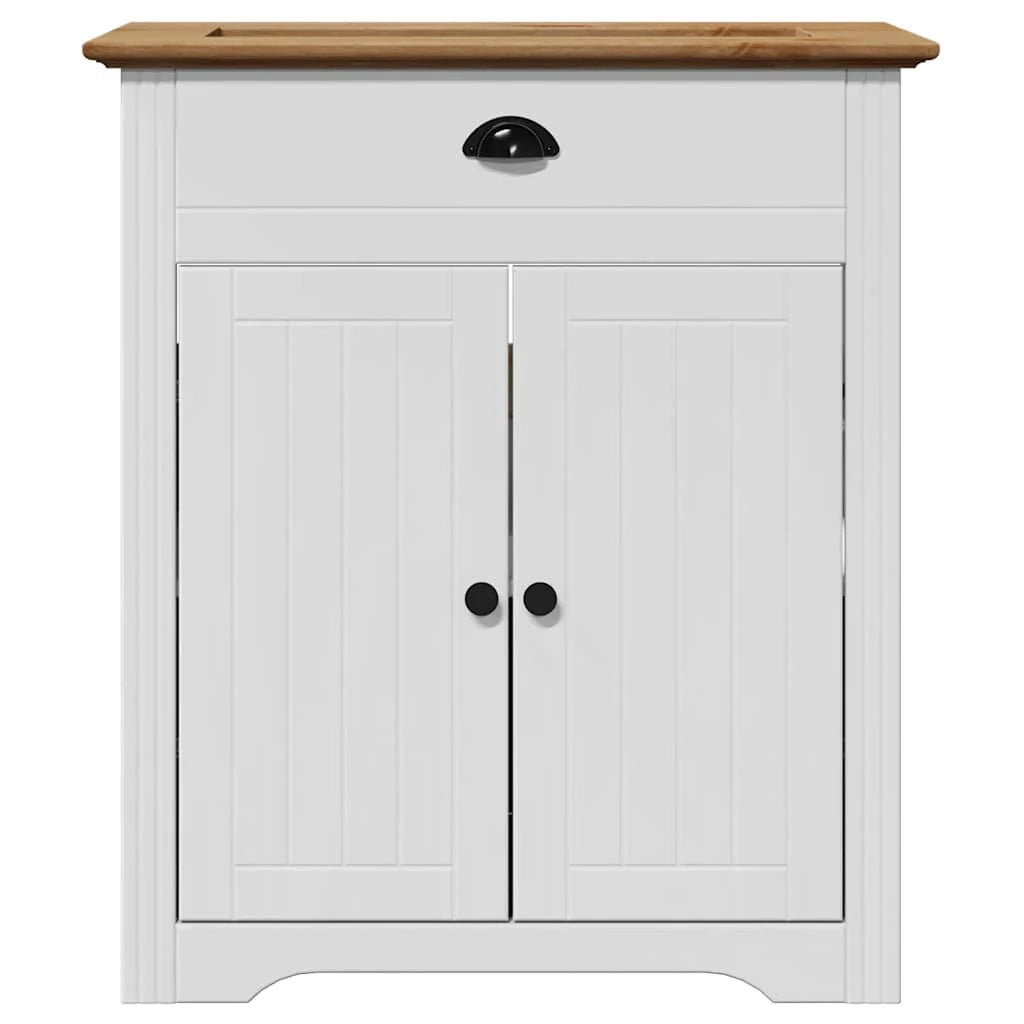Elegante mobiletto per il bagno in stile retrò 70 x 35 x 80 cm in legno di pino bianco 02_0057683