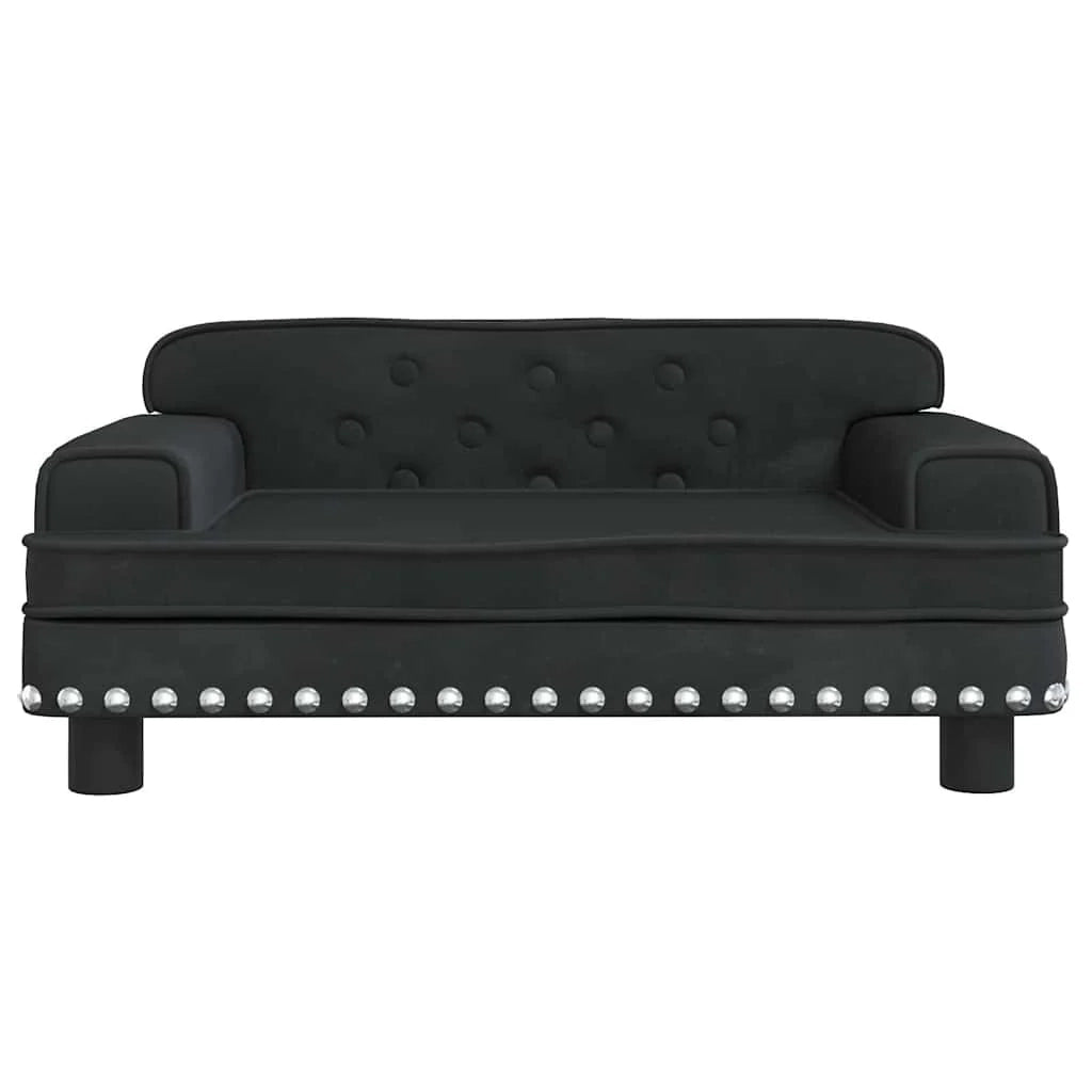 Cuccia per cani con cesto divano confortevole 70 x 45 x 30 cm velluto nero 02_0042862