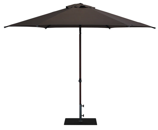 Ombrellone da Giardino Ø3 m Palo Ø38 mm in Alluminio Effetto Legno Tessuto Poliestere Trend Wood Taupe