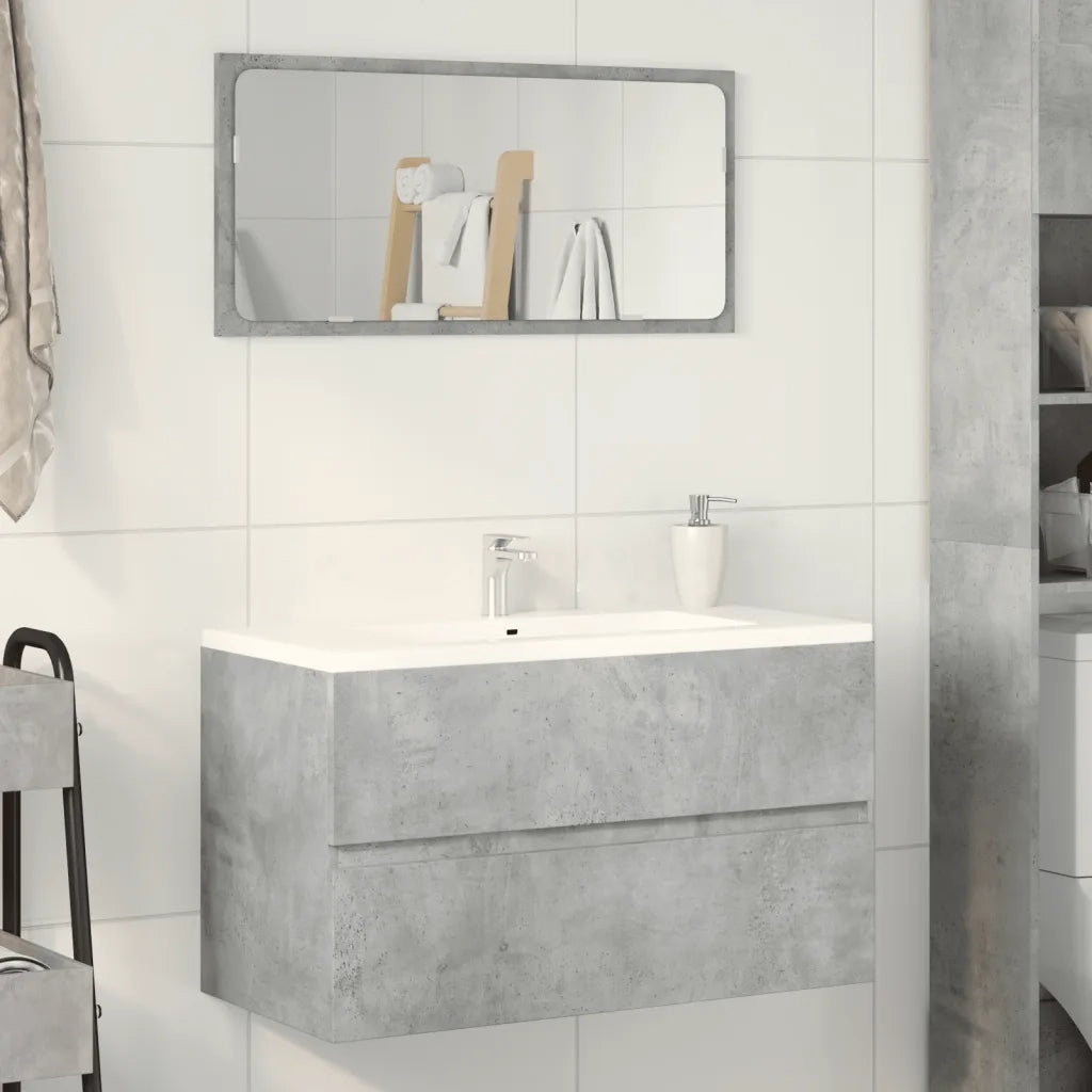 Mobile Lavabo | Armadio Lavabo Grigio Cemento 90x38,5x45 cm in Legno Multistrato