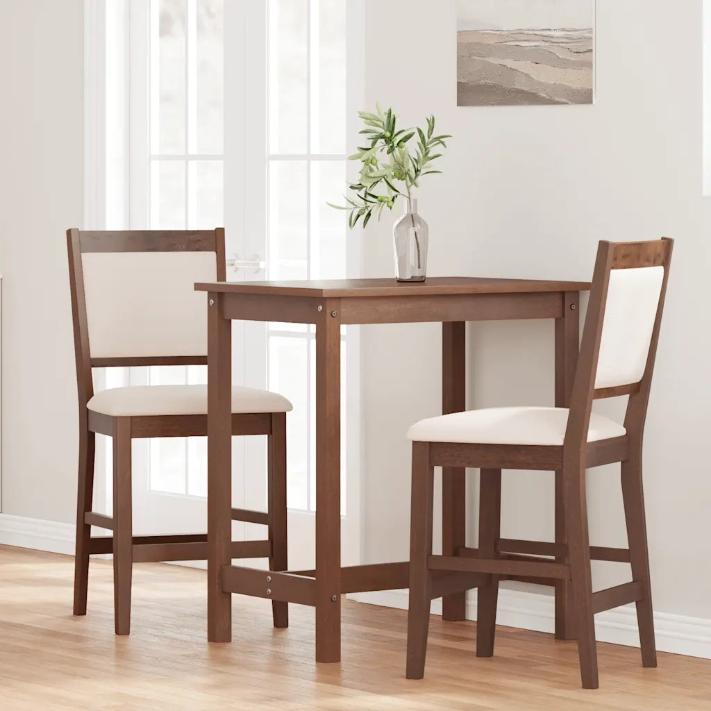 vidaXL Sgabelli da Bar con Cuscini 2pz Marrone Legno Massello di Hevea