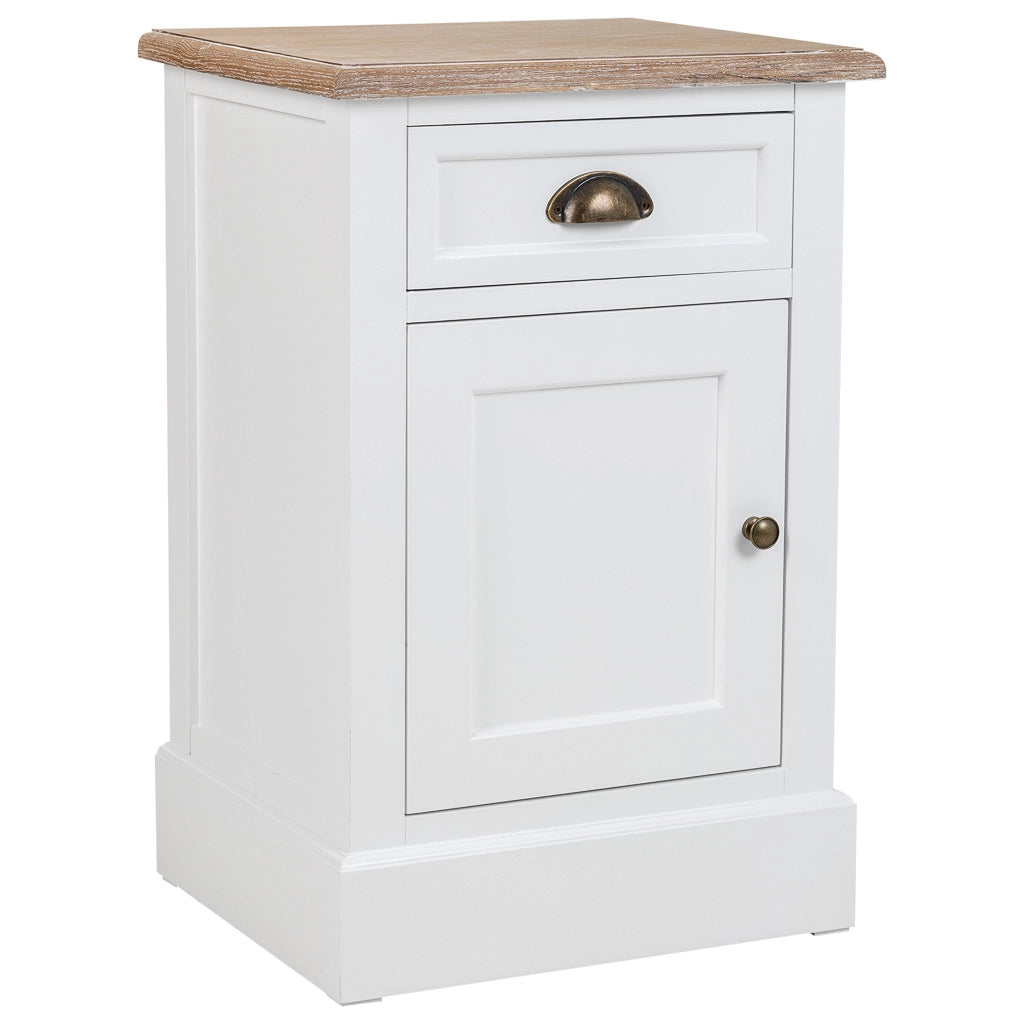 Comodino in legno bianco 41,5x35x63